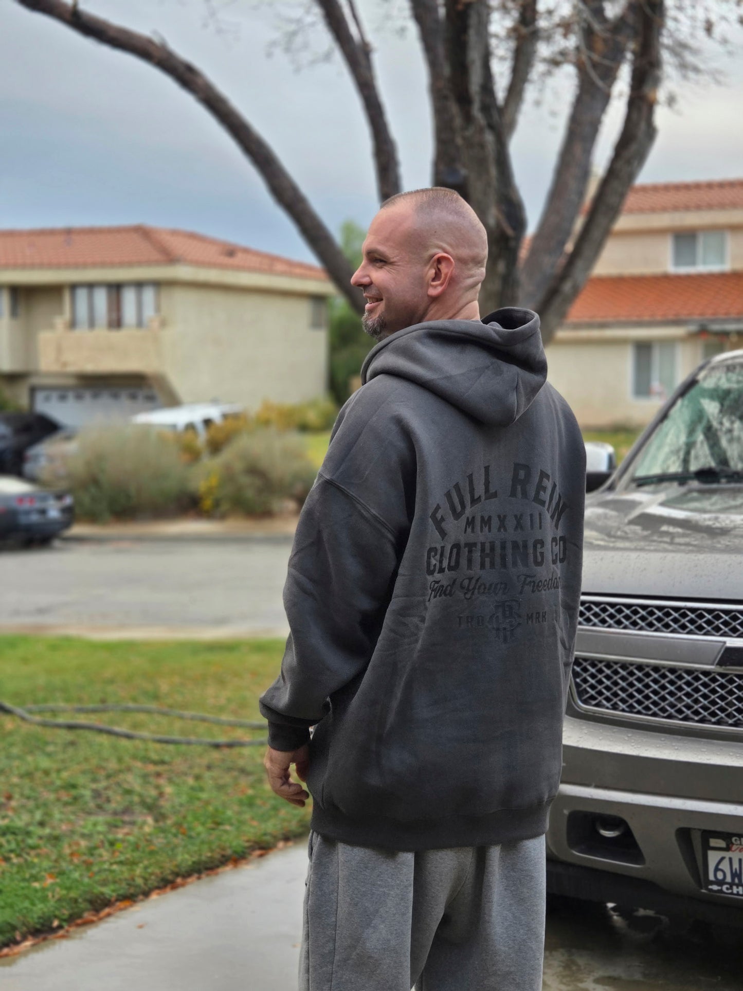 The Charcoal - Men's Zip Up Hoodie